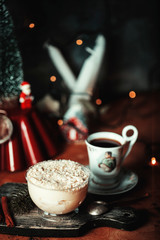 cup of coffee and cookies