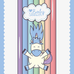 baby shower falling cute unicorn rainbow decoration