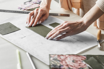 Woman fashion designer created the sewing pattern