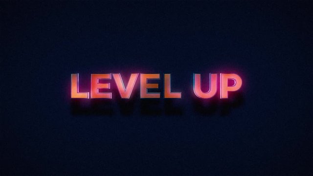 Retro Level Up Text Glitch
