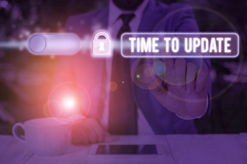 Text sign showing Time To Update. Business photo text The latest information about a particular...