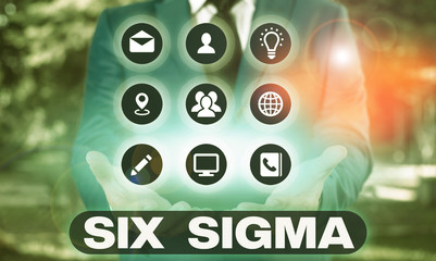 Word writing text Six Sigma. Business photo showcasing set of analysisagement techniques intended to improve business process