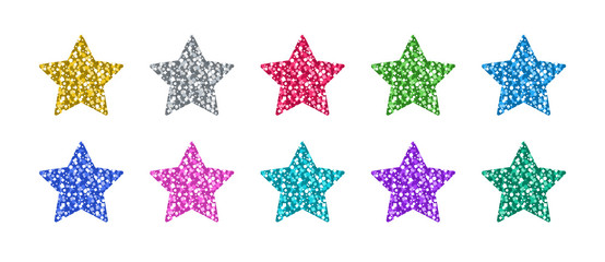 Glitter Star Set In Differently Colors - 306201899