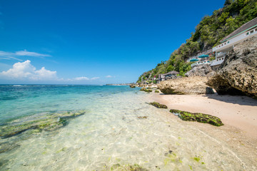 A beautiful view of Padang Padang beach in Bali, Indonesia