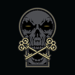 Skull Horror Graphic Illustration Vector Art T-shirt Design