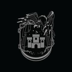 Emblem Eagle Graphic Illustration Vector Art T-shirt Design