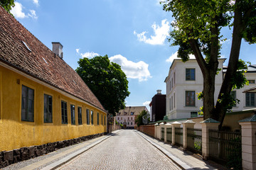 City streets of old parts of Lund, Sweden