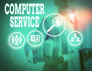 Word writing text Computer Service. Business photo showcasing computer time or service including data processing services