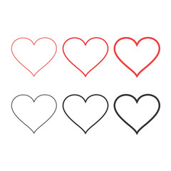 Heart icons, love symbol vector collection
