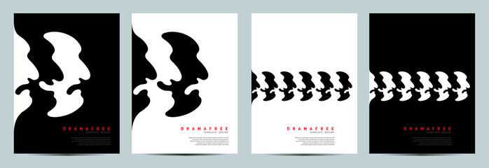 DRAMA FREE CONCEPT DESIGN. Black and White represents good and bad. Book, Magazine, Brochure, Poster ready made design.