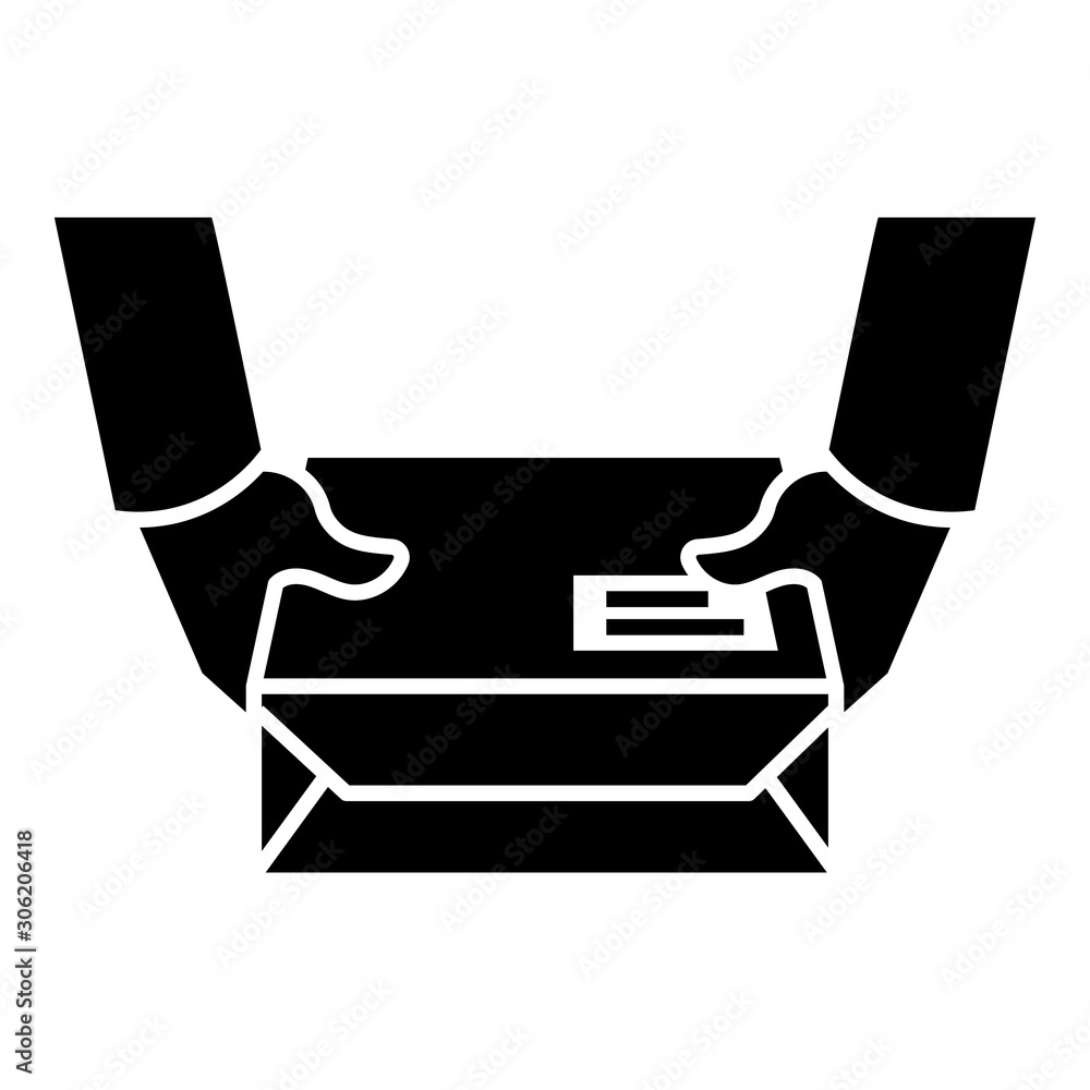 Poster document parcel icon. simple illustration of document parcel vector icon for web design isolated on 