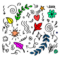 Naklejka premium abstract arrows,ribbon and other elementsin hand drawn style for design concept and template for decoration vector