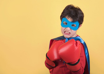 superhero, Portrait of boy in superhero costume