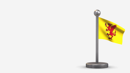 Somerset 3D waving flag illustration on tiny flagpole.