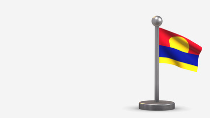 Palmyra Atoll 3D waving flag illustration on tiny flagpole.