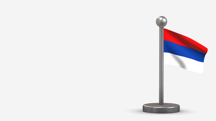 Misiones 3D waving flag illustration on tiny flagpole.