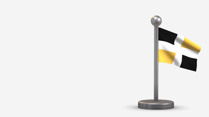 Levis 3D waving flag illustration on tiny flagpole.