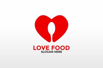 love food logo design, food logo icon vector isolated