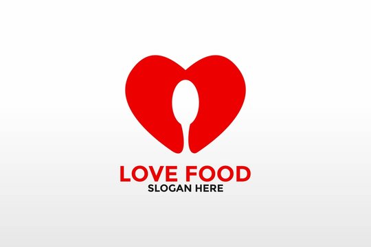 Love Food Logo Template, Love Food Logo Icon Vector Isolated
