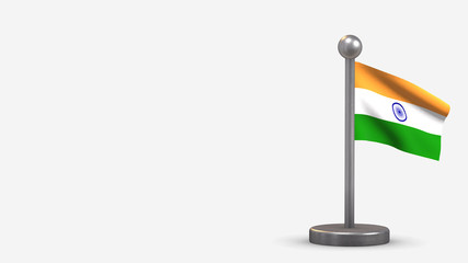 Indianapolis 3D waving flag illustration on tiny flagpole.