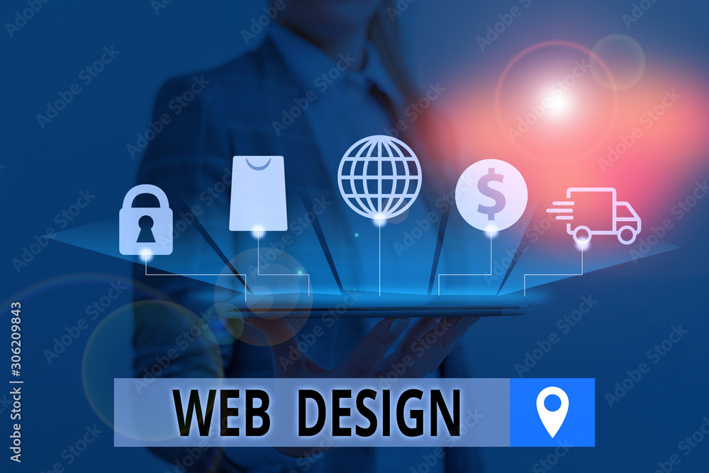 Poster conceptual hand writing showing web design. concept meaning website development designing and proces