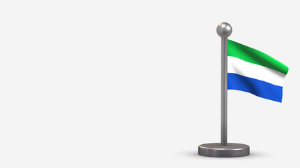 Galapagos 3D waving flag illustration on tiny flagpole.