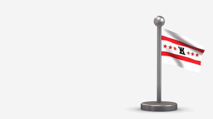 Drenthe 3D waving flag illustration on tiny flagpole.