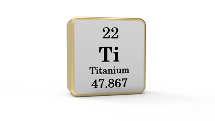 3d Titanium Element Sign. Stock İmage.