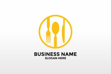 Food logo design template vector, Cafe or Restaurant emblem