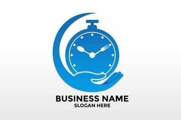 food care time logo icon, food logo template vector isolated