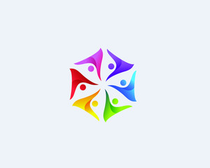 community people colorful icon design 