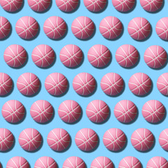 Seamless pattern of basketball ball on colorful background. 