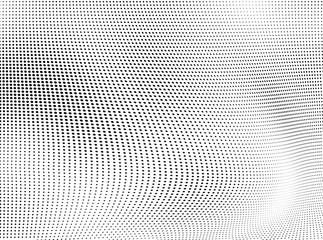 Monochrome chaotic half-tone texture. Vector black and white background of dots
