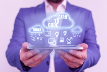 Handwriting text Learn To Code. Conceptual photo Learn to write Software Be a Computer Programmer Coder