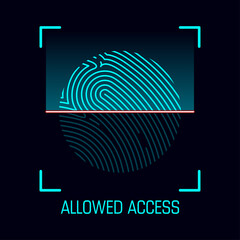 Allowed Access concept. Fingerprint