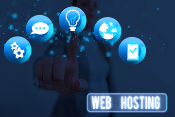 Conceptual hand writing showing Web Hosting. Concept meaning business of providing storage space and access for websites