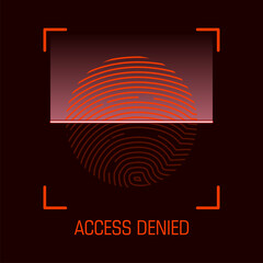 Access Denied concept. Fingerprint