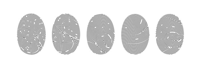 Set of fingerprint or thumbprint vector