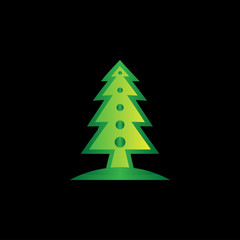 Obraz premium christmas tree icon, christmas tree logo, colorful Christmas tree