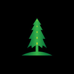 christmas tree icon, christmas tree logo, colorful Christmas tree
