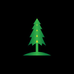 Fototapeta premium christmas tree icon, christmas tree logo, colorful Christmas tree