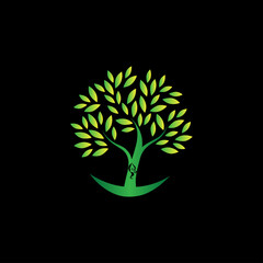 women tree icon, Tree with Body Women Logo Design