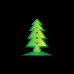 christmas tree icon, christmas tree logo, colorful Christmas tree