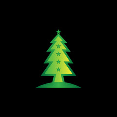 christmas tree icon, christmas tree logo, colorful Christmas tree