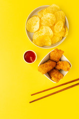 Homemade chicken nuggets battered with panko