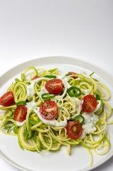 Zucchini noodles with vegetables