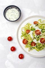 Zucchini noodles with vegetables