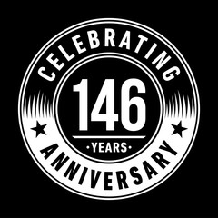 146 years anniversary celebration logo template. One hundred forty six years vector and illustration.