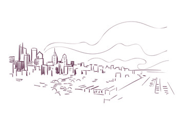Fototapeta premium Philadelphia Pennsylvania usa America vector sketch city illustration line art