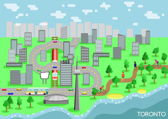 Illustrated map of Toronto
